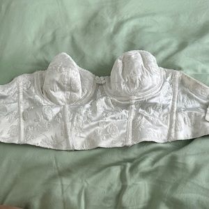 Vintage “Real Intimates” White Floral Bustier